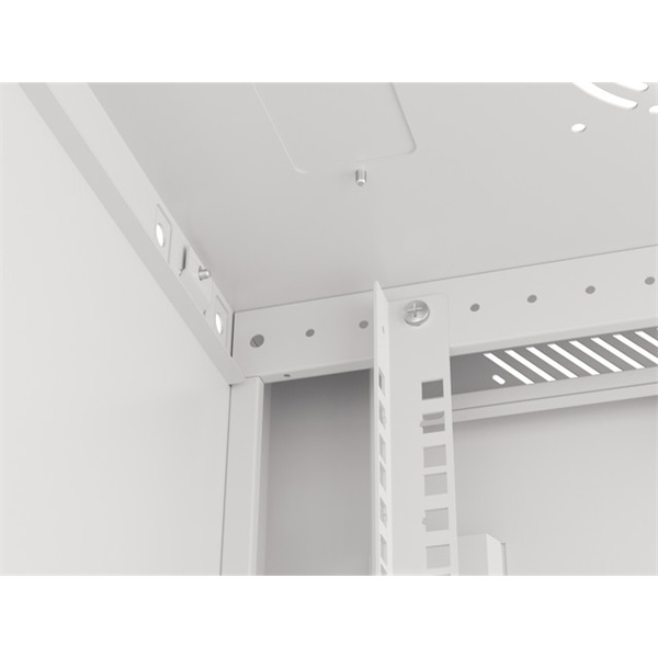 Lanberg WF01-6406-10S 19" 6U SZÉL:600mm MÉLY:450mm MAG:379mm lapraszerelt üvegajtós szürke fali rack szekrény