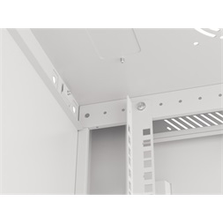 Lanberg WF01-6406-10S 19" 6U SZÉL:600mm MÉLY:450mm MAG:379mm lapraszerelt üvegajtós szürke fali rack szekrény