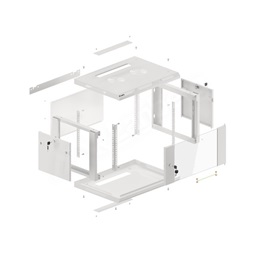 Lanberg WF01-6406-10S 19" 6U SZÉL:600mm MÉLY:450mm MAG:379mm lapraszerelt üvegajtós szürke fali rack szekrény