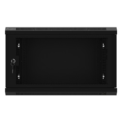 Lanberg WF01-6406-23B 19" 6U SZÉL:600mm MÉLY:450mm MAG:379mm lapraszerelt perforált ajtós fekete fali rack szekrény