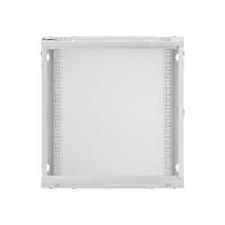 Lanberg WF01-6412-10S 19" 12U SZÉL:600mm MÉLY:450mm MAG:645mm lapraszerelt üvegajtós szürke fali rack szekrény