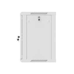Lanberg WF01-6412-10S 19" 12U SZÉL:600mm MÉLY:450mm MAG:645mm lapraszerelt üvegajtós szürke fali rack szekrény