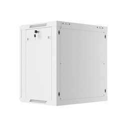 Lanberg WF01-6412-10S 19" 12U SZÉL:600mm MÉLY:450mm MAG:645mm lapraszerelt üvegajtós szürke fali rack szekrény