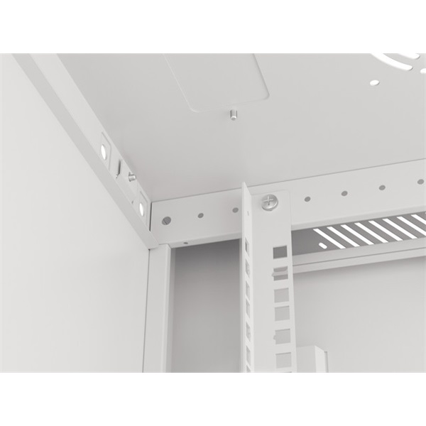 Lanberg WF01-6412-10S 19" 12U SZÉL:600mm MÉLY:450mm MAG:645mm lapraszerelt üvegajtós szürke fali rack szekrény