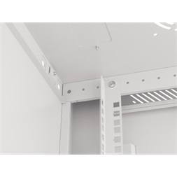 Lanberg WF01-6412-10S 19" 12U SZÉL:600mm MÉLY:450mm MAG:645mm lapraszerelt üvegajtós szürke fali rack szekrény