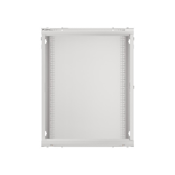 Lanberg WF01-6415-10S 19" 15U SZÉL:600mm MÉLY:450mm MAG:774mm lapraszerelt üvegajtós szürke fali rack szekrény