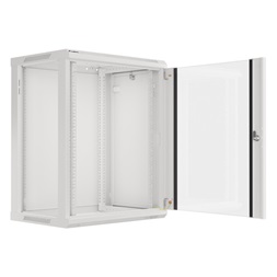 Lanberg WF01-6415-10S 19" 15U SZÉL:600mm MÉLY:450mm MAG:774mm lapraszerelt üvegajtós szürke fali rack szekrény
