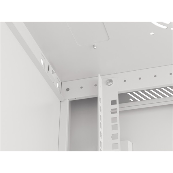 Lanberg WF01-6415-10S 19" 15U SZÉL:600mm MÉLY:450mm MAG:774mm lapraszerelt üvegajtós szürke fali rack szekrény