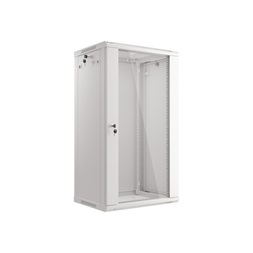 Lanberg WF01-6422-10S 19" 22U SZÉL:600mm MÉLY:450mm MAG:1085mm lapraszerelt üvegajtós szürke fali rack szekrény