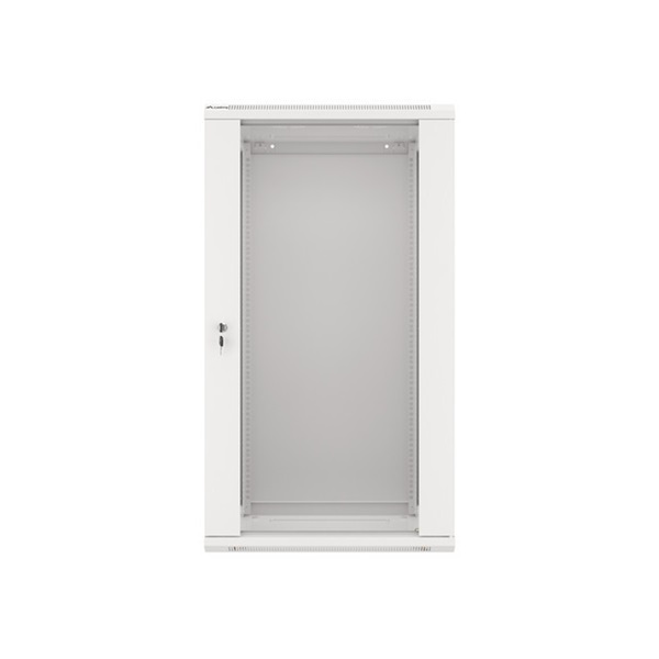 Lanberg WF01-6422-10S 19" 22U SZÉL:600mm MÉLY:450mm MAG:1085mm lapraszerelt üvegajtós szürke fali rack szekrény