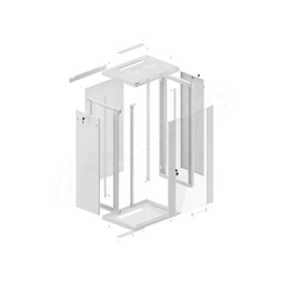 Lanberg WF01-6422-10S 19" 22U SZÉL:600mm MÉLY:450mm MAG:1085mm lapraszerelt üvegajtós szürke fali rack szekrény