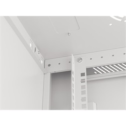 Lanberg WF01-6422-10S 19" 22U SZÉL:600mm MÉLY:450mm MAG:1085mm lapraszerelt üvegajtós szürke fali rack szekrény