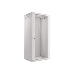 Lanberg WF01-6427-10S 19" 27U SZÉL:600mm MÉLY:450mm MAG:1307mm lapraszerelt üvegajtós szürke fali rack szekrény