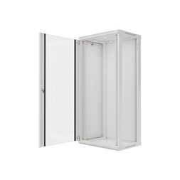 Lanberg WF01-6427-10S 19" 27U SZÉL:600mm MÉLY:450mm MAG:1307mm lapraszerelt üvegajtós szürke fali rack szekrény