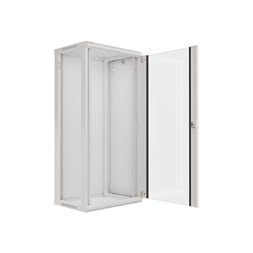 Lanberg WF01-6427-10S 19" 27U SZÉL:600mm MÉLY:450mm MAG:1307mm lapraszerelt üvegajtós szürke fali rack szekrény