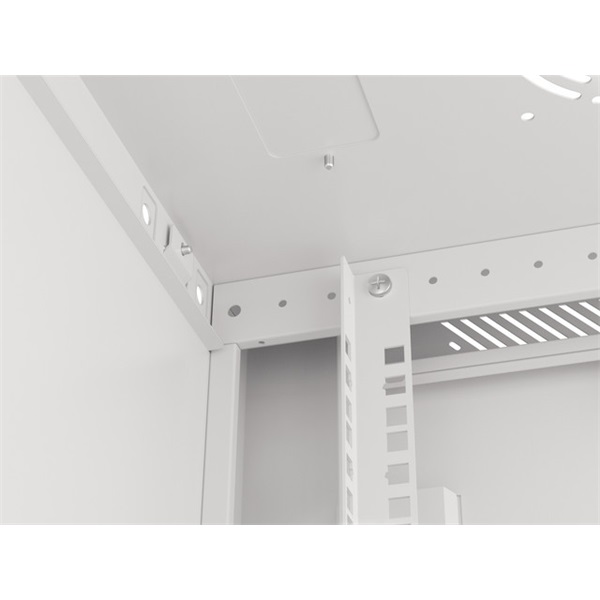 Lanberg WF01-6427-10S 19" 27U SZÉL:600mm MÉLY:450mm MAG:1307mm lapraszerelt üvegajtós szürke fali rack szekrény