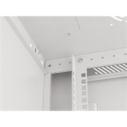 Lanberg WF01-6427-10S 19" 27U SZÉL:600mm MÉLY:450mm MAG:1307mm lapraszerelt üvegajtós szürke fali rack szekrény