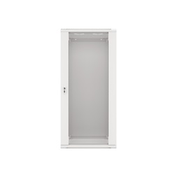 Lanberg WF01-6427-10S 19" 27U SZÉL:600mm MÉLY:450mm MAG:1307mm lapraszerelt üvegajtós szürke fali rack szekrény