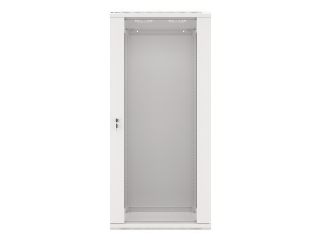 Lanberg WF01-6427-10S 19" 27U SZÉL:600mm MÉLY:450mm MAG:1307mm lapraszerelt üvegajtós szürke fali rack szekrény