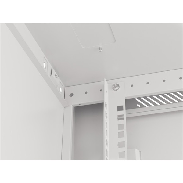 Lanberg WF01-6604-10S 19" 4U SZÉL:600mm MÉLY:600mm MAG:290mm lapraszerelt üvegajtós szürke fali rack szekrény