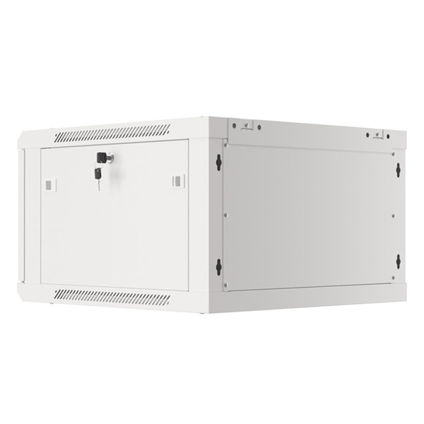 Lanberg WF01-6606-10S 19" 6U SZÉL:600mm MÉLY:600mm MAG:379mm lapraszerelt üvegajtós szürke fali rack szekrény