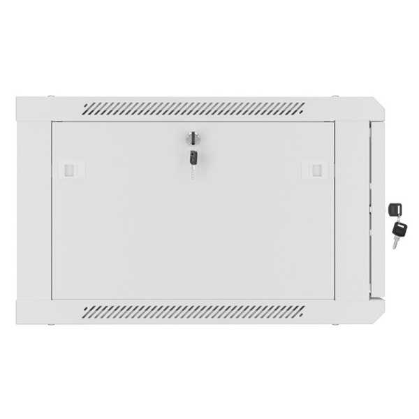Lanberg WF01-6606-10S 19" 6U SZÉL:600mm MÉLY:600mm MAG:379mm lapraszerelt üvegajtós szürke fali rack szekrény