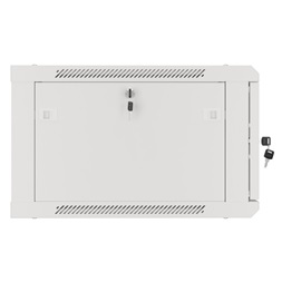 Lanberg WF01-6606-10S 19" 6U SZÉL:600mm MÉLY:600mm MAG:379mm lapraszerelt üvegajtós szürke fali rack szekrény
