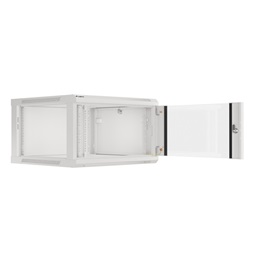 Lanberg WF01-6606-10S 19" 6U SZÉL:600mm MÉLY:600mm MAG:379mm lapraszerelt üvegajtós szürke fali rack szekrény