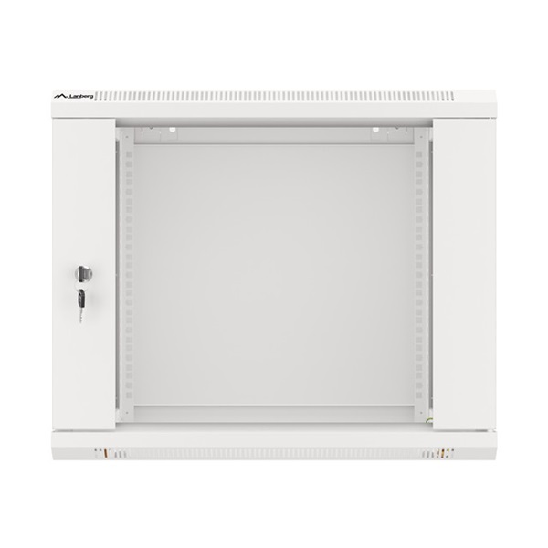 Lanberg WF01-6606-10S 19" 9U SZÉL:600mm MÉLY:450mm MAG:512mm lapraszerelt üvegajtós szürke fali rack szekrény