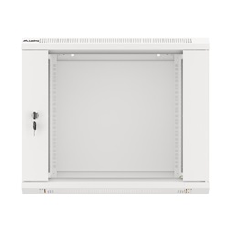 Lanberg WF01-6606-10S 19" 9U SZÉL:600mm MÉLY:450mm MAG:512mm lapraszerelt üvegajtós szürke fali rack szekrény