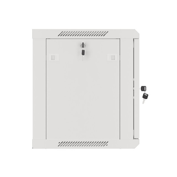Lanberg WF01-6606-10S 19" 9U SZÉL:600mm MÉLY:450mm MAG:512mm lapraszerelt üvegajtós szürke fali rack szekrény