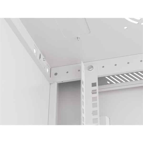Lanberg WF01-6606-10S 19" 9U SZÉL:600mm MÉLY:450mm MAG:512mm lapraszerelt üvegajtós szürke fali rack szekrény