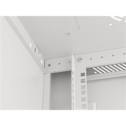 Lanberg WF01-6606-10S 19" 9U SZÉL:600mm MÉLY:450mm MAG:512mm lapraszerelt üvegajtós szürke fali rack szekrény