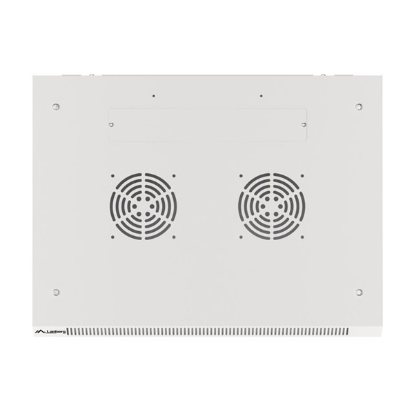 Lanberg WF01-6606-10S 19" 9U SZÉL:600mm MÉLY:450mm MAG:512mm lapraszerelt üvegajtós szürke fali rack szekrény