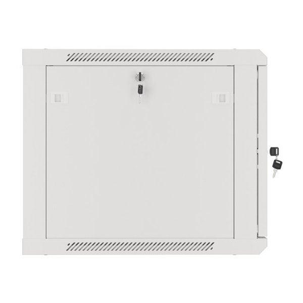 Lanberg WF01-6609-10S 19" 9U SZÉL:600mm MÉLY:600mm MAG:512mm lapraszerelt üvegajtós szürke fali rack szekrény