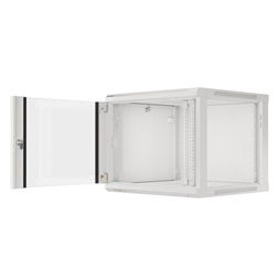 Lanberg WF01-6609-10S 19" 9U SZÉL:600mm MÉLY:600mm MAG:512mm lapraszerelt üvegajtós szürke fali rack szekrény