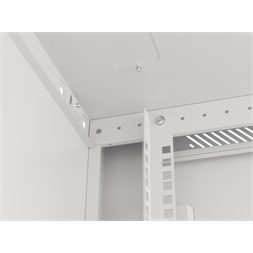 Lanberg WF01-6609-10S 19" 9U SZÉL:600mm MÉLY:600mm MAG:512mm lapraszerelt üvegajtós szürke fali rack szekrény