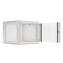 Lanberg WF01-6609-10S 19" 9U SZÉL:600mm MÉLY:600mm MAG:512mm lapraszerelt üvegajtós szürke fali rack szekrény