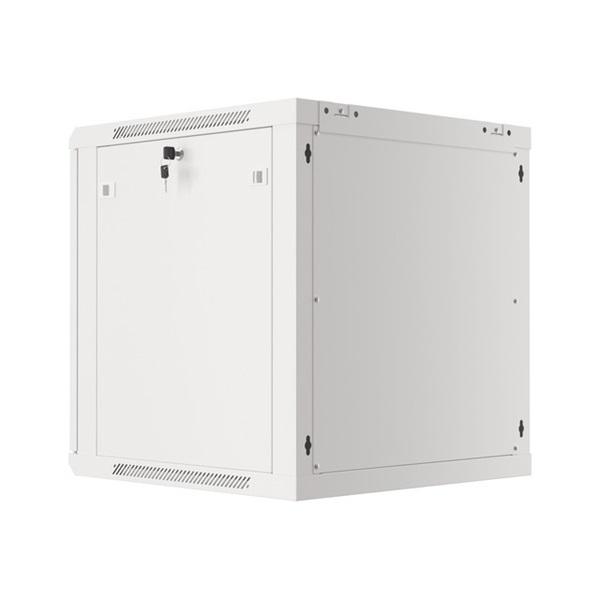 Lanberg WF01-6612-10S 19" 12U SZÉL:600mm MÉLY:600mm MAG:645mm lapraszerelt üvegajtós szürke fali rack szekrény