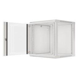 Lanberg WF01-6612-10S 19" 12U SZÉL:600mm MÉLY:600mm MAG:645mm lapraszerelt üvegajtós szürke fali rack szekrény
