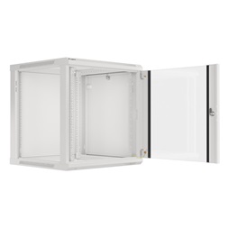 Lanberg WF01-6612-10S 19" 12U SZÉL:600mm MÉLY:600mm MAG:645mm lapraszerelt üvegajtós szürke fali rack szekrény
