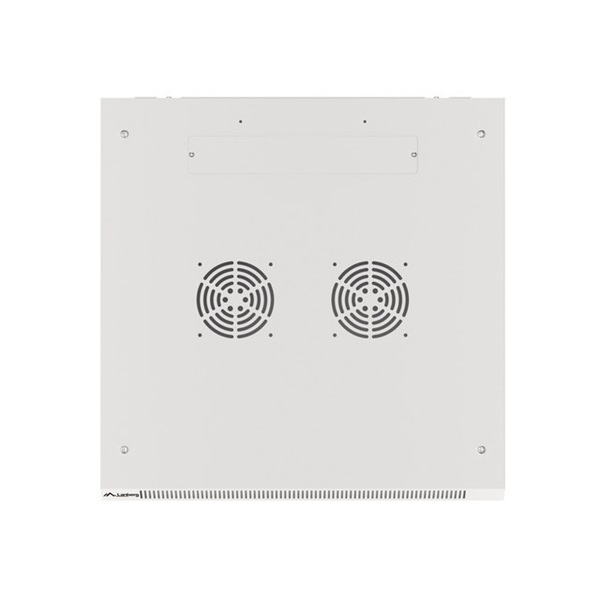 Lanberg WF01-6612-10S 19" 12U SZÉL:600mm MÉLY:600mm MAG:645mm lapraszerelt üvegajtós szürke fali rack szekrény