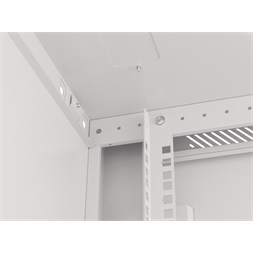 Lanberg WF01-6612-10S 19" 12U SZÉL:600mm MÉLY:600mm MAG:645mm lapraszerelt üvegajtós szürke fali rack szekrény