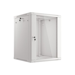 Lanberg WF01-6615-10S 19" 15U SZÉL:600mm MÉLY:600mm MAG:774mm lapraszerelt üvegajtós szürke fali rack szekrény