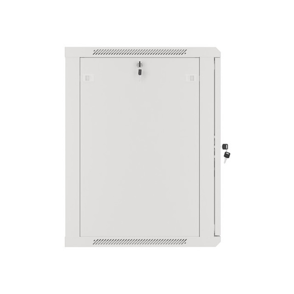 Lanberg WF01-6615-10S 19" 15U SZÉL:600mm MÉLY:600mm MAG:774mm lapraszerelt üvegajtós szürke fali rack szekrény