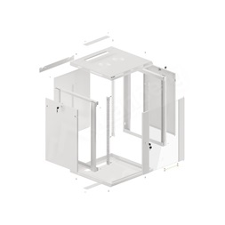 Lanberg WF01-6615-10S 19" 15U SZÉL:600mm MÉLY:600mm MAG:774mm lapraszerelt üvegajtós szürke fali rack szekrény