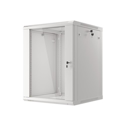 Lanberg WF01-6615-10S 19" 15U SZÉL:600mm MÉLY:600mm MAG:774mm lapraszerelt üvegajtós szürke fali rack szekrény