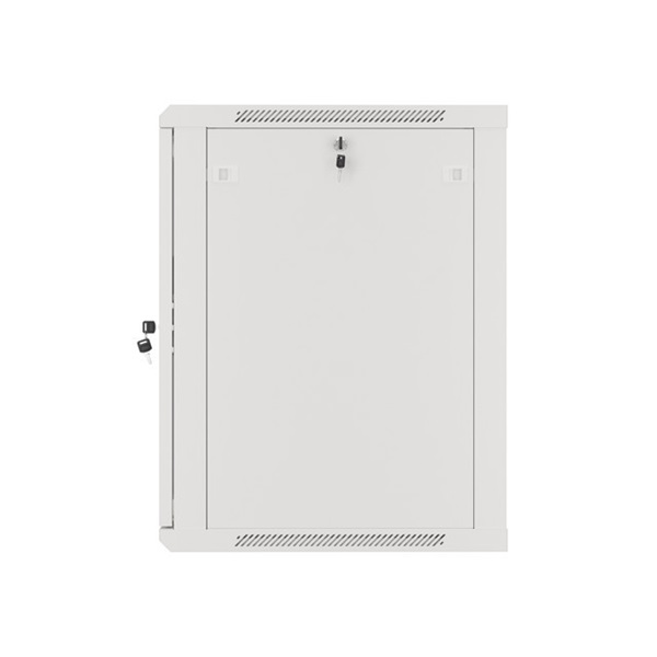 Lanberg WF01-6615-10S 19" 15U SZÉL:600mm MÉLY:600mm MAG:774mm lapraszerelt üvegajtós szürke fali rack szekrény