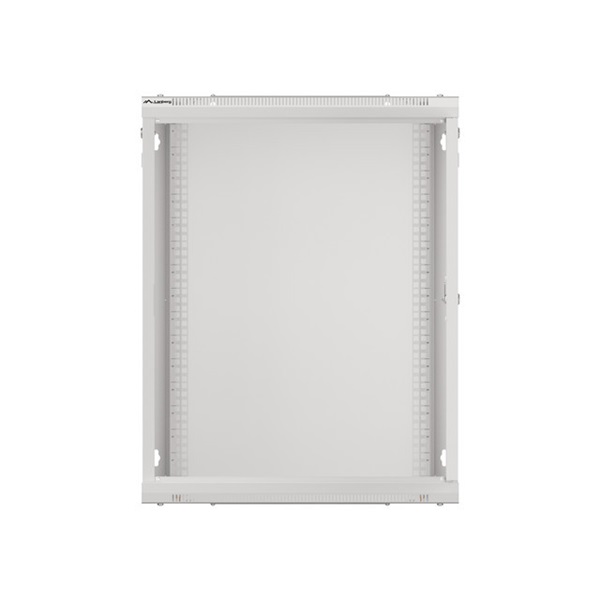 Lanberg WF01-6615-10S 19" 15U SZÉL:600mm MÉLY:600mm MAG:774mm lapraszerelt üvegajtós szürke fali rack szekrény