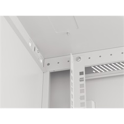 Lanberg WF01-6615-10S 19" 15U SZÉL:600mm MÉLY:600mm MAG:774mm lapraszerelt üvegajtós szürke fali rack szekrény
